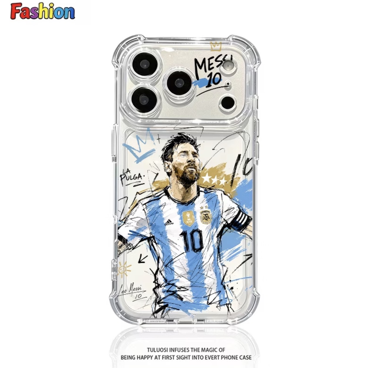 Coque transparente antichoc iPhone footballeur star (Ronaldo, Messi, Haaland, Neymar)