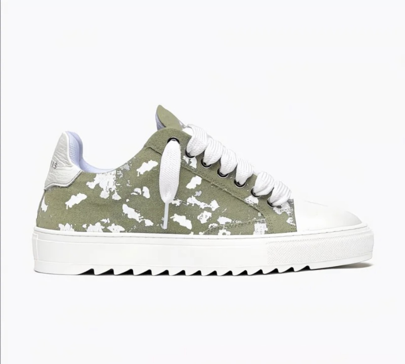 NUMERIS Sneakers basses style décontracté kaki effet peinture