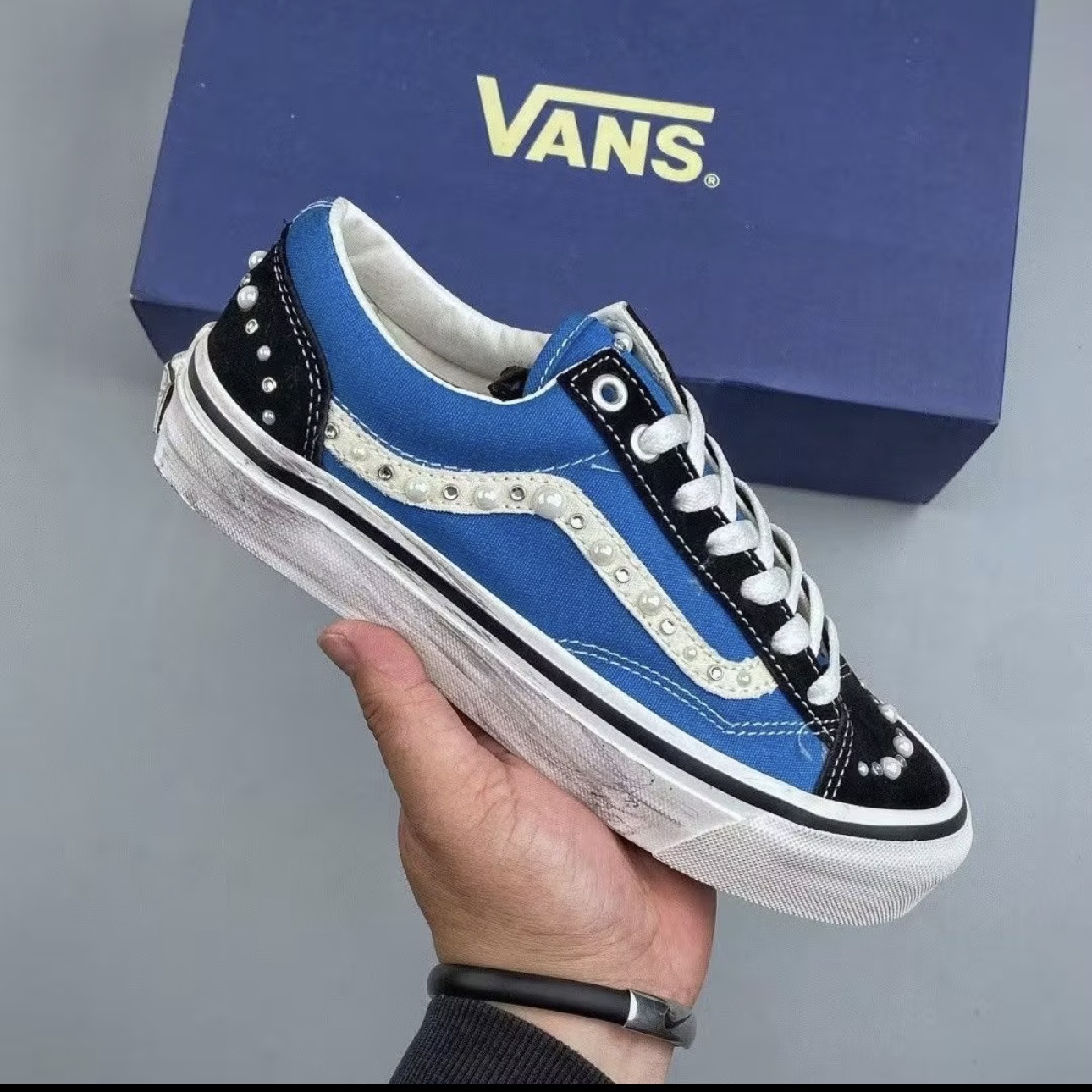 Vans Old Skool Custom Perles Bleu & Noir