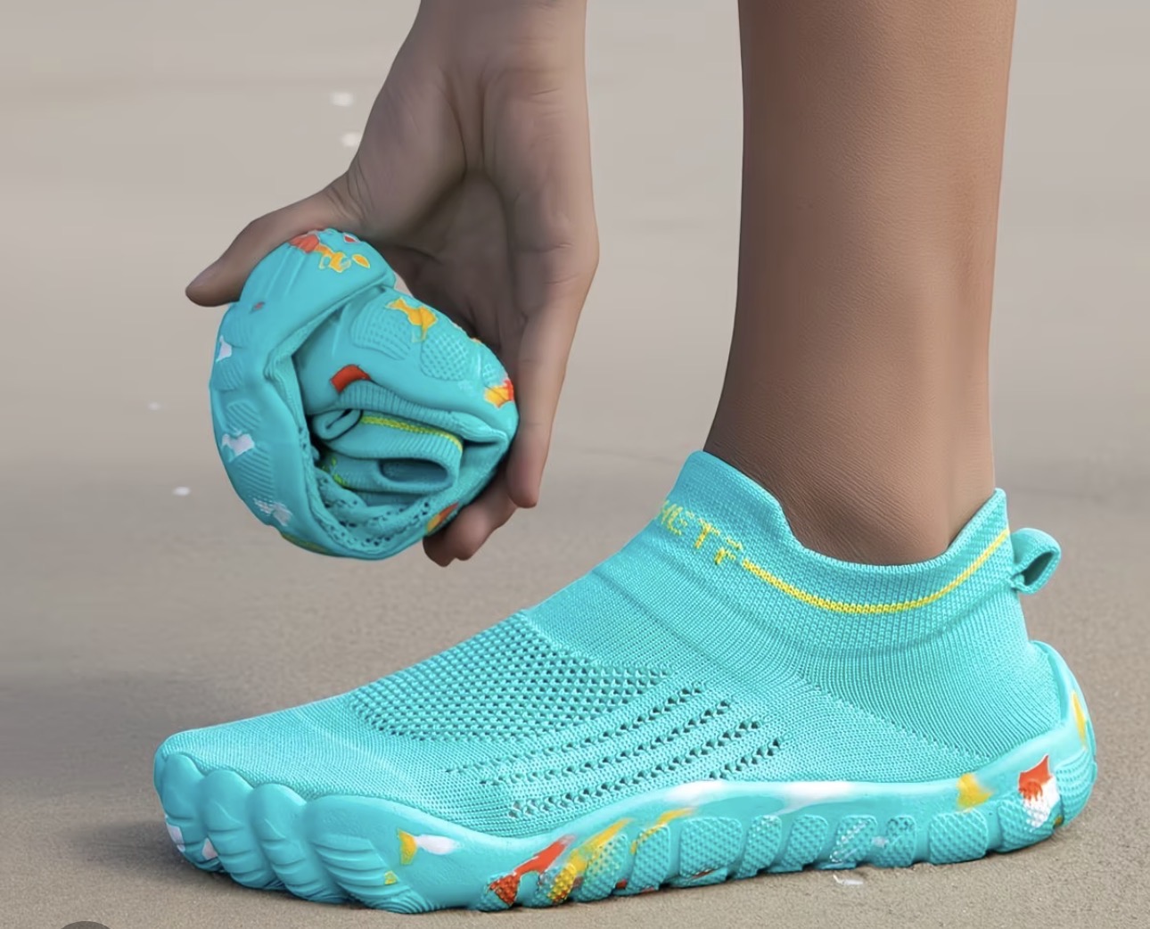 Chaussures aquatiques pliables barefoot unisexe plage natation