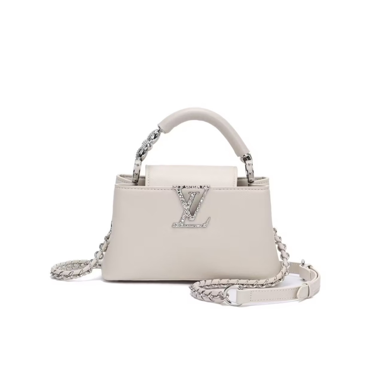 Mini sac à main femme luxe poignée strass bandoulière chaîne