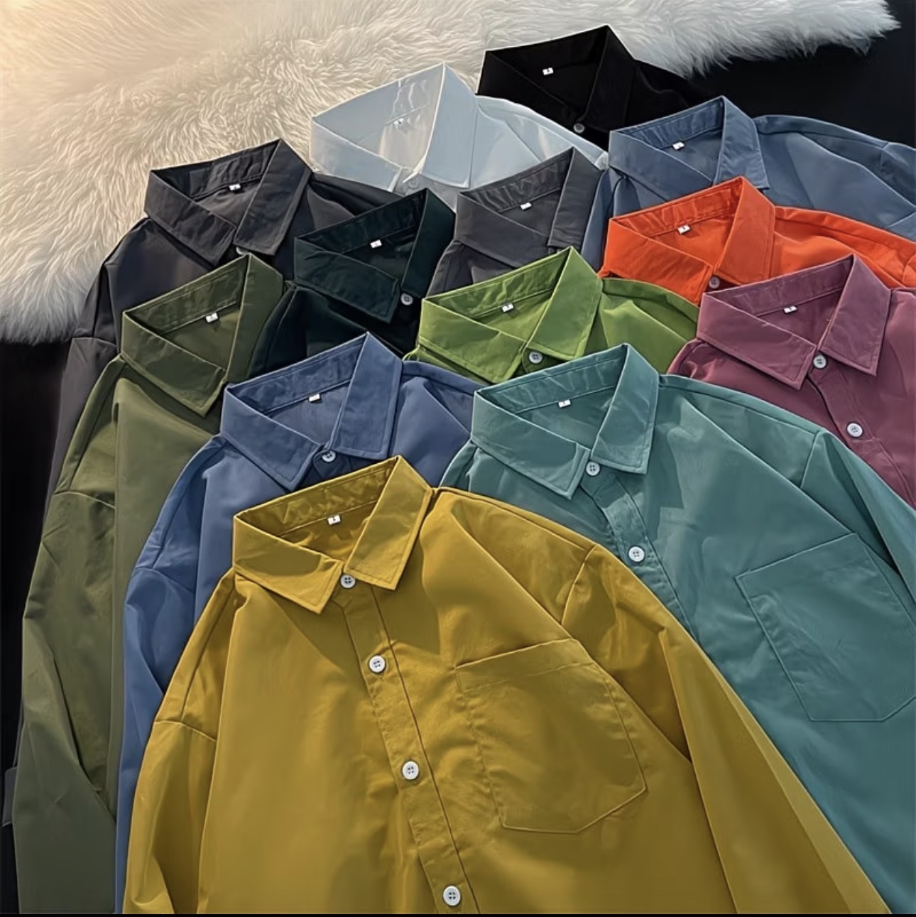 Chemise manches longues unisexe basique